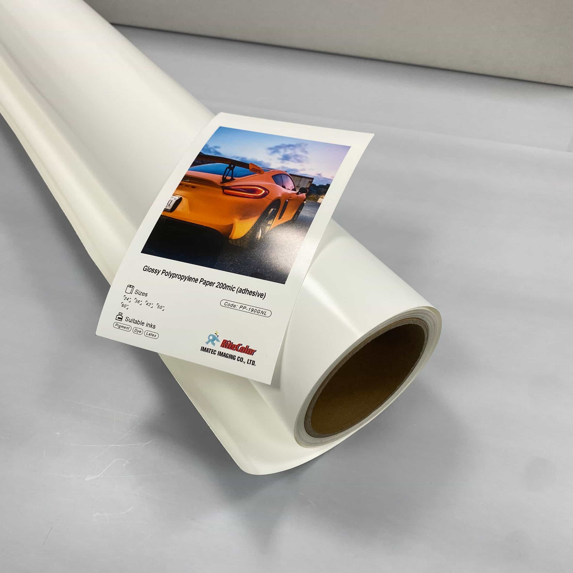 Waterproof adhesive glossy polypropylene film